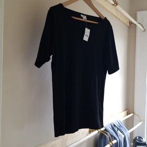 Black J crew open neck shirt.
